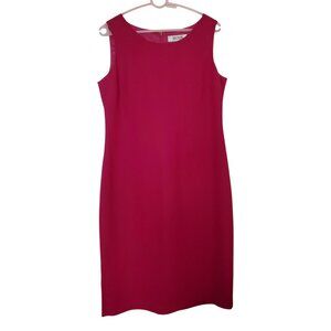 Jones Studio Womens Sleeveless Sheath Dress Size 10 Pink Polyester Back Zip